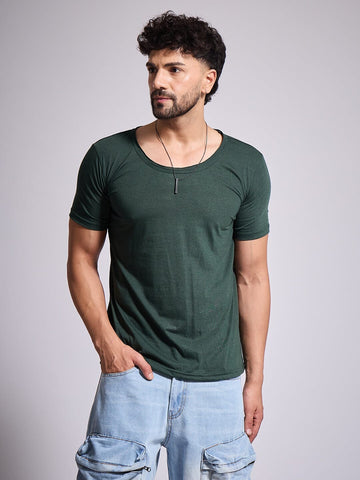 Green Scoop Neck Tee