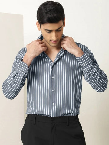 Vertical Striped Classic Cotton Shirt