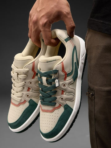 Colourblocked PU Sneakers