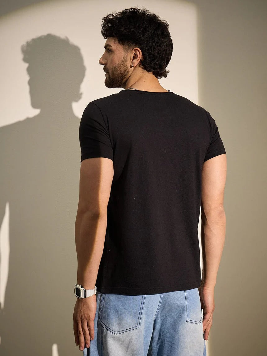 Black Scoop Neck Tee