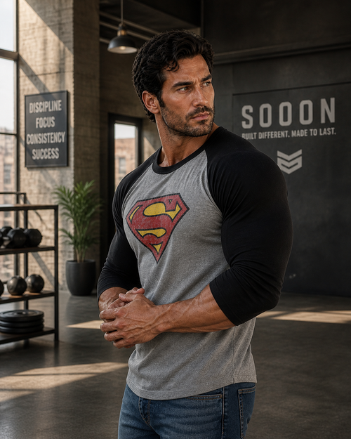 Core Cotton Raglan Athletic Superman Tee
