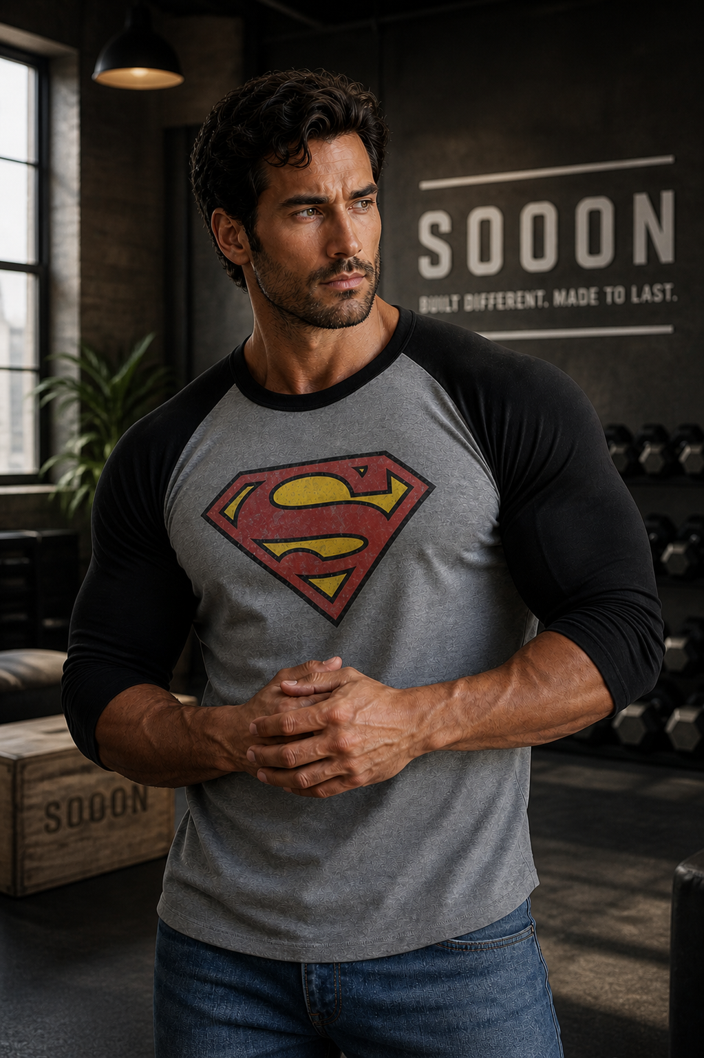 Core Cotton Raglan Athletic Superman Tee