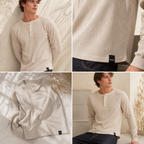 Sooon Relaxed Fit Waffle Henley Tee