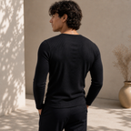 Muscle Fit Ribbed Henley Tee