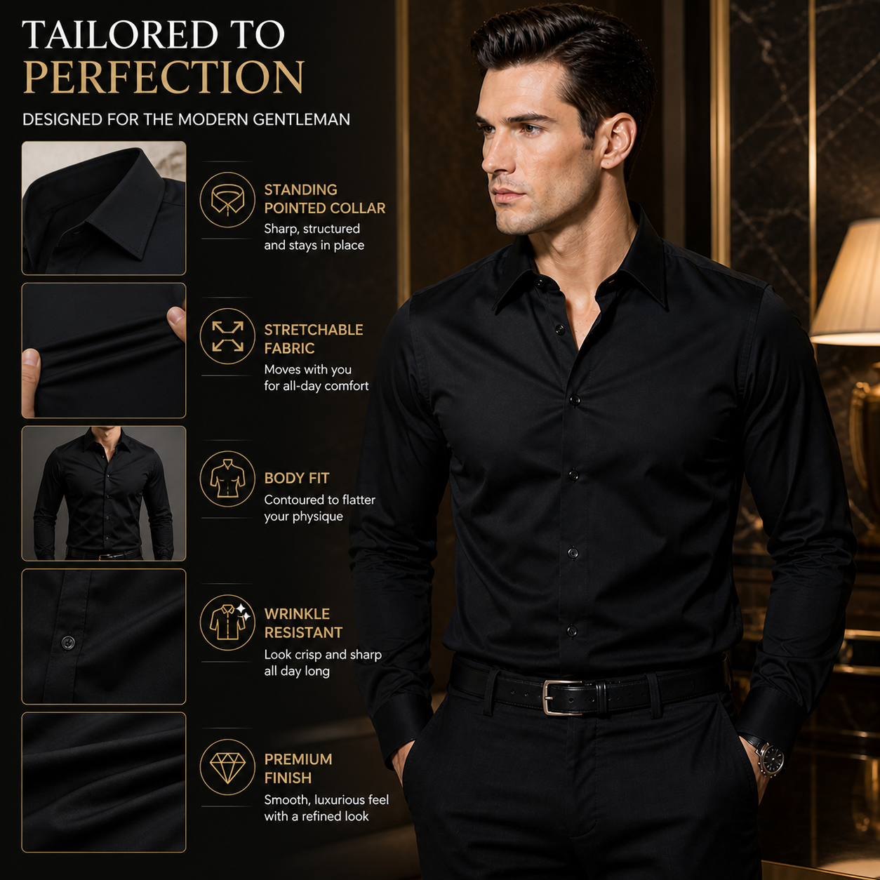 Sooon Classic Premium Black Shirt