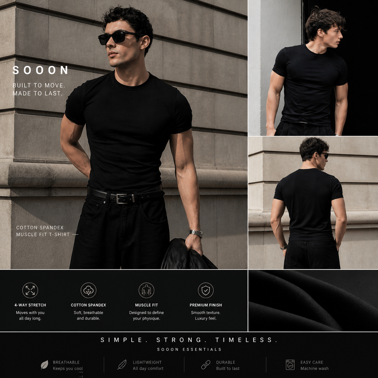 Core Muscle Fit Crew Neck T-Shirt