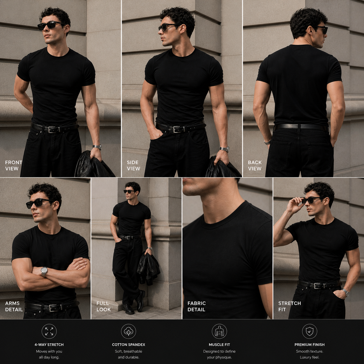 Core Muscle Fit Crew Neck T-Shirt