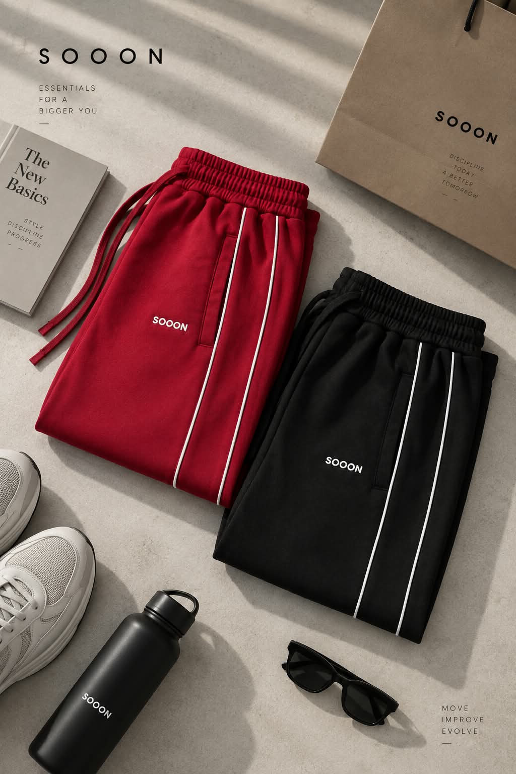 Active Performance Straight Fit Track Pant Red Men & Women