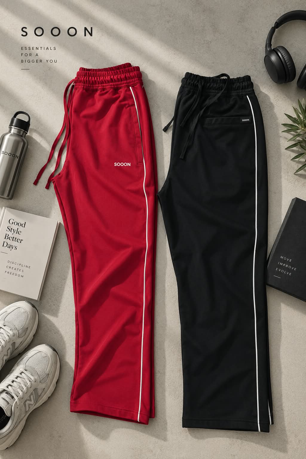 Active Performance Straight Fit Track Pant Red Men & Women
