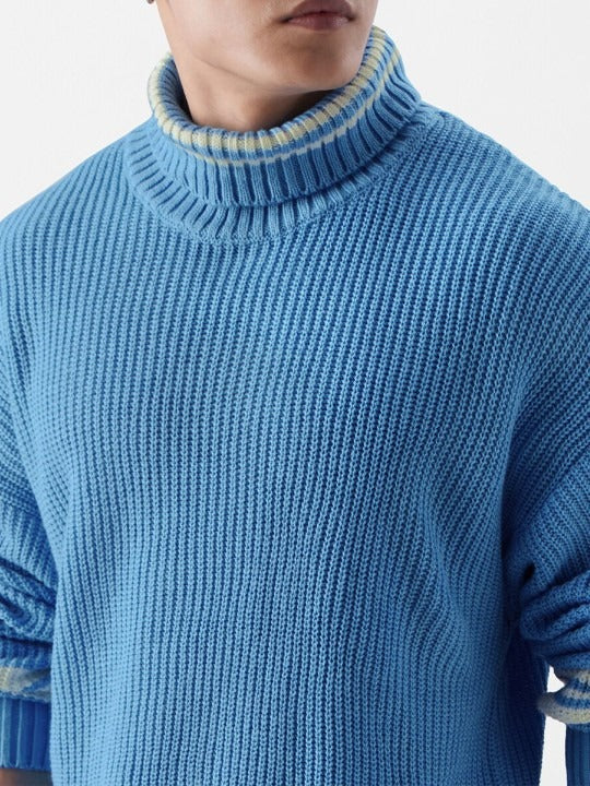 Ribbed Turtle Neck Pullover