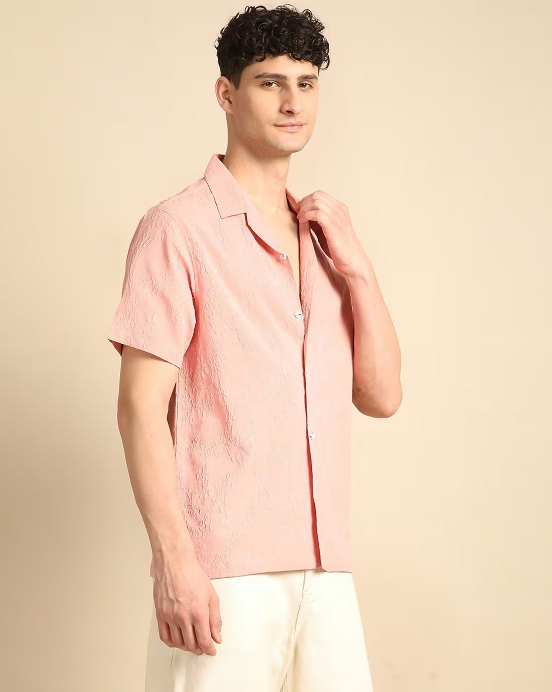 Floral Embroidered Regular Fit Shirt