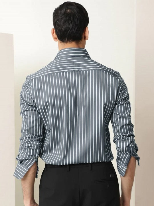 Vertical Striped Classic Cotton Shirt
