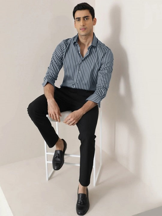 Vertical Striped Classic Cotton Shirt