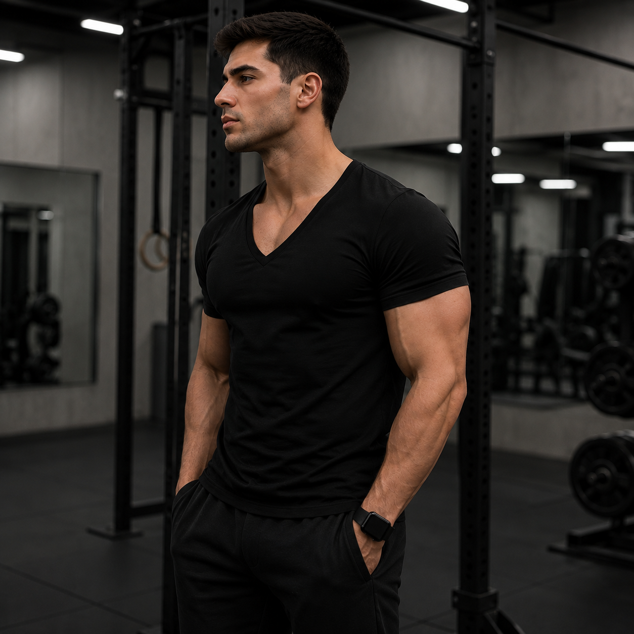 Classic Muscle Fit V Neck T-shirt